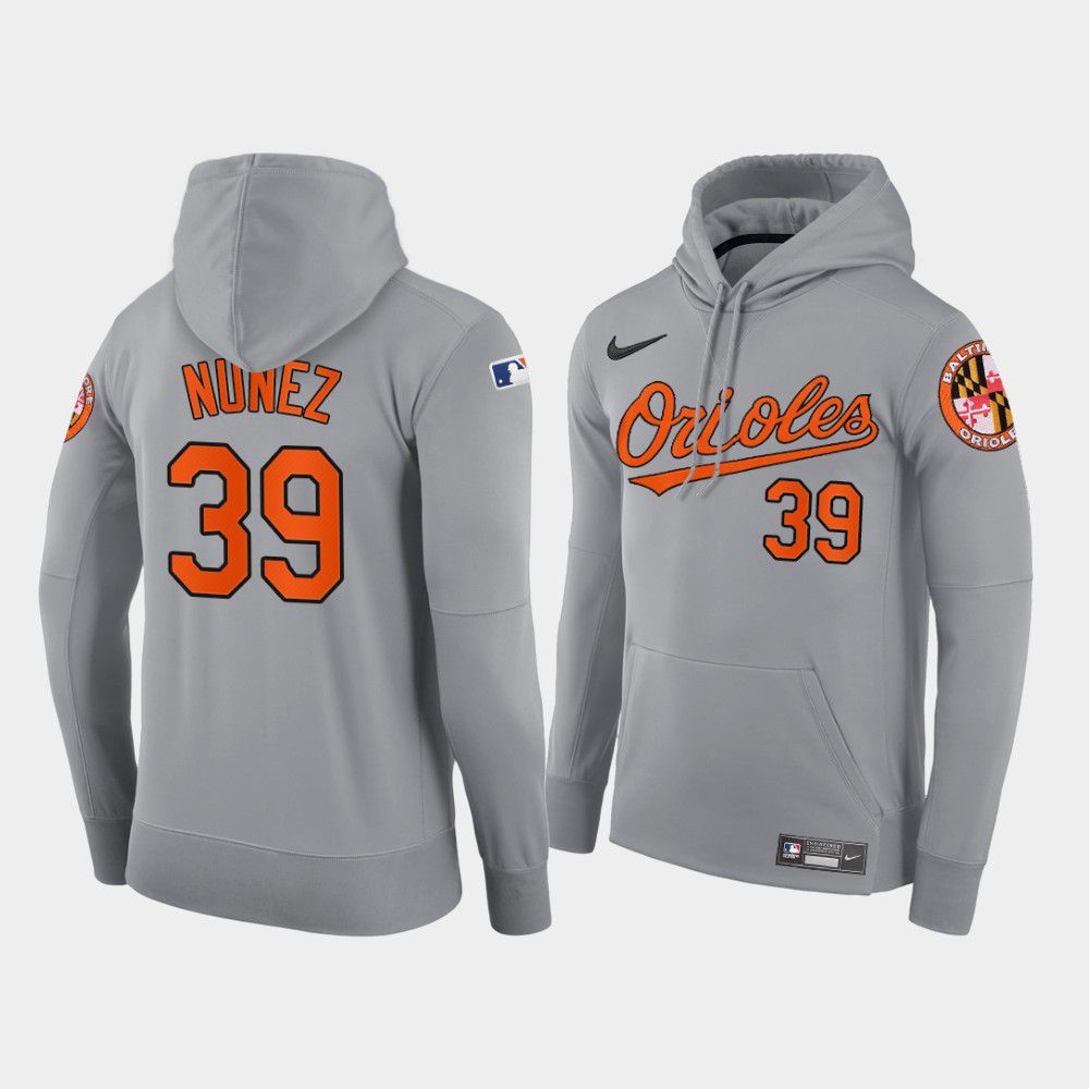 Men Baltimore Orioles #39 Nunez gray road hoodie 2021 MLB Nike Jerseys